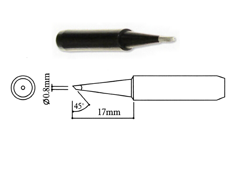 

Grot do stacji Pt Wep T-0.8C 0.8mm ścięty Black Hq