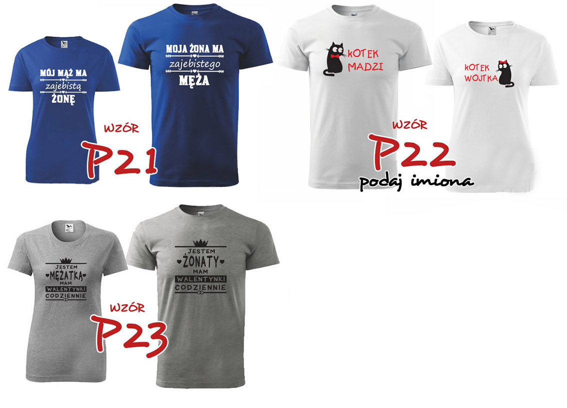 Koszulki dla par zakochanych KING QUEEN Bonnie XXL Materiał dominujący bawełna