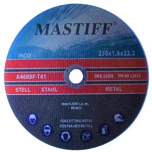 Tarcza Cięcia Metalu inox 230 x 1,6 x 22,2 Mastiff