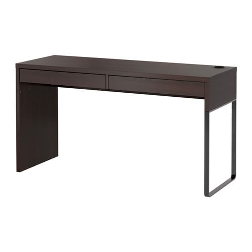 IKEA MICKE Stôl 2 zásuvky 142x50x75 CZARNOBRĄZ
