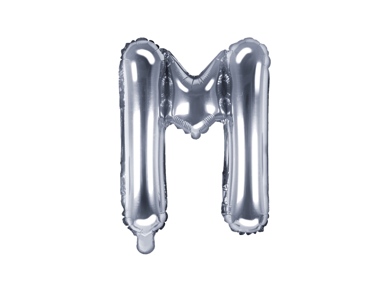 

Balon foliowy Litera M 35cm, srebrny