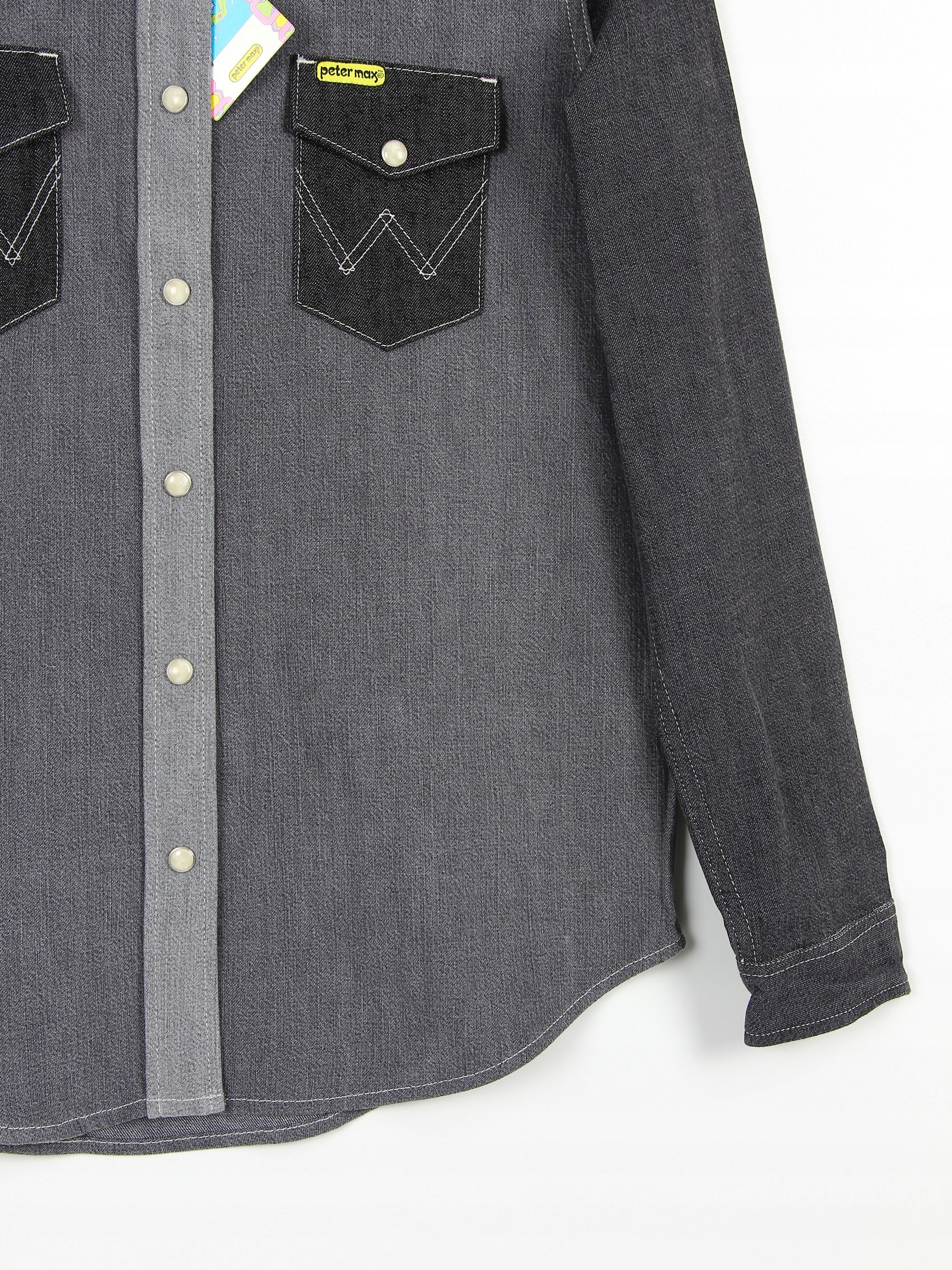 WRANGLER by PETER MAX KOSZULA JEANSOWA _ S Wzór dominujący inny wzór