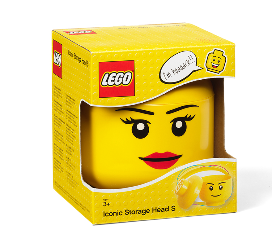 Játéktároló doboz Lego 16 x 18,5 cm LEGO KISLÁNY FEJ