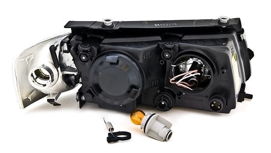 PASSAT B5 3B 96-00 LAMPY reflektory BLACK ringi H7 Wersja Europejska
