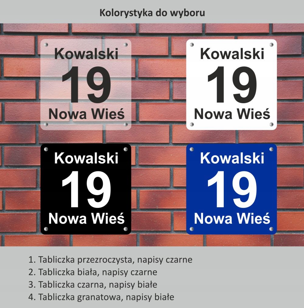 TABLICZKA 3D Numer domu nazwisko miejscowość Marka inna