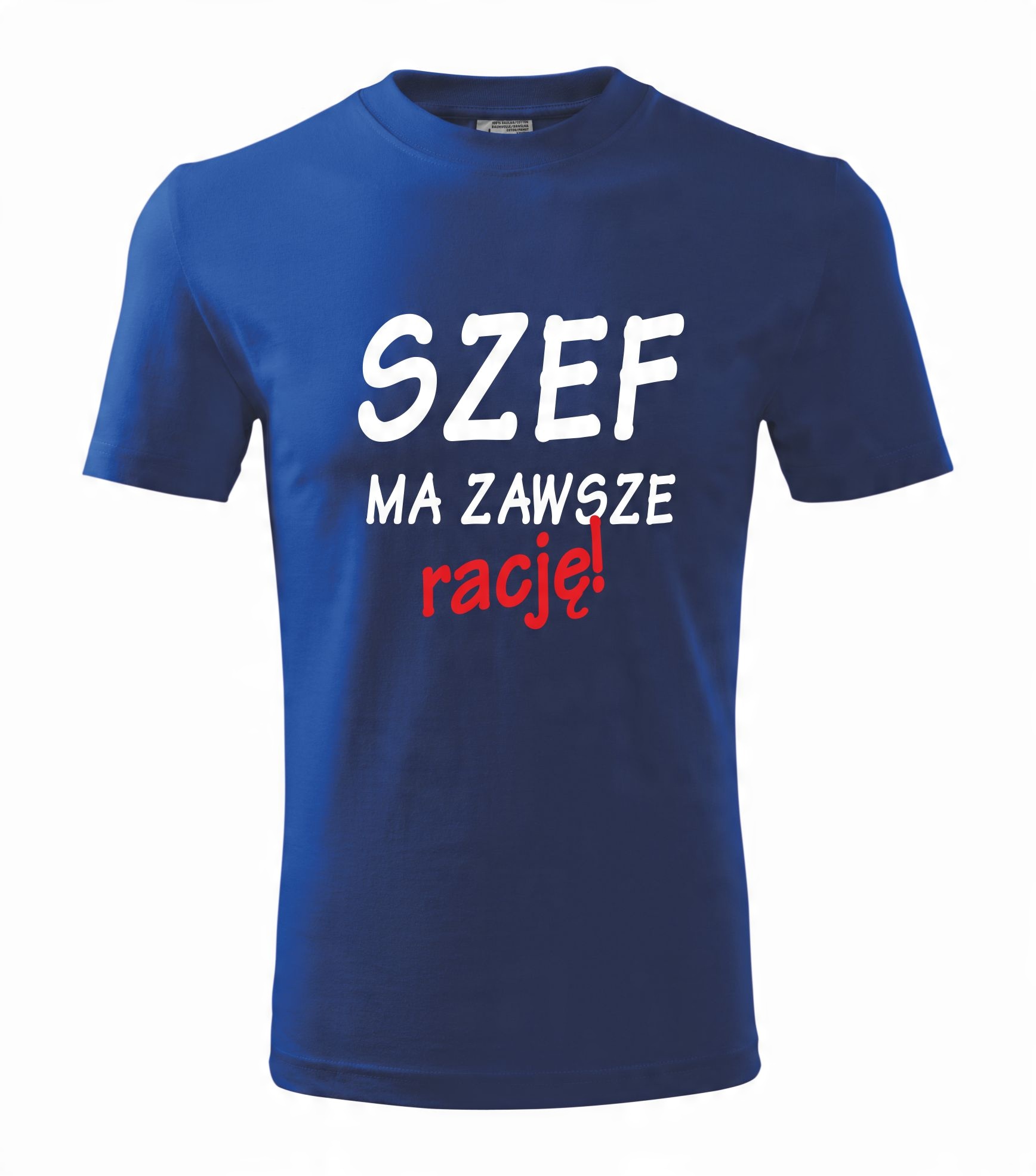 

Koszulka z nadrukiem szef ma zawsze rację L