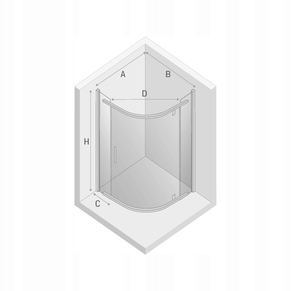 KABINA UCHYLNA PÓŁOKRĄGŁA PRYSZNICOWA BLACK 80x80 Kod producenta K-0468