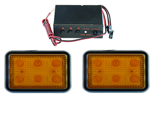 12v 24v - 2 x мощный светодиодный светильник 10x8 см мигающий 12 в 24 в Янтарный