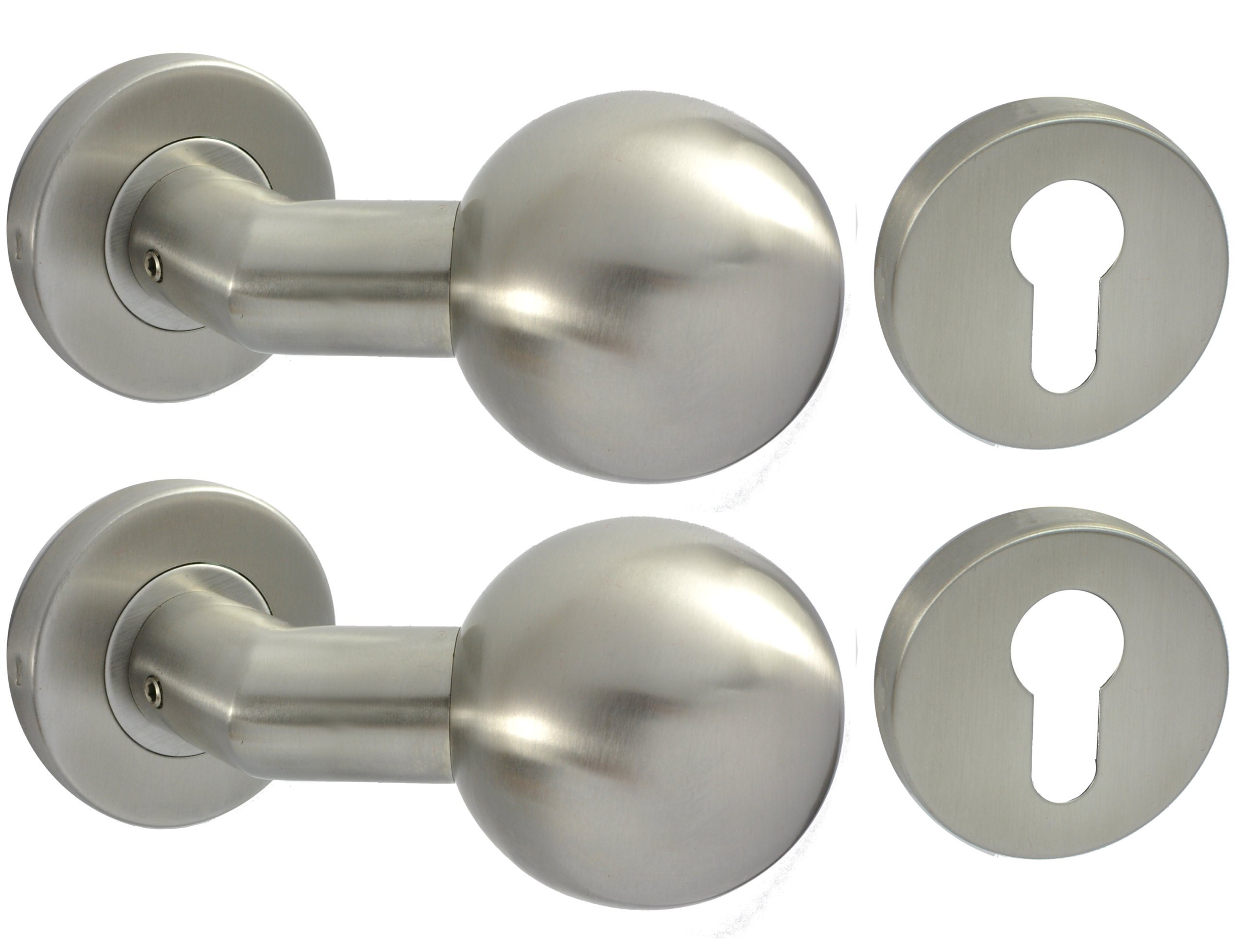 

Gałko Gałka Drzwiowa Odgięta Stała + Ruchoma Inox
