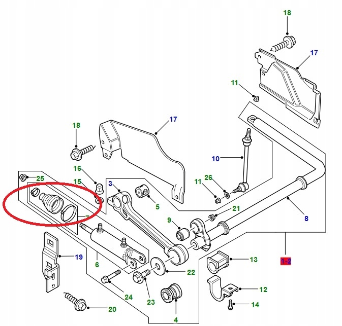 Osłona gumowa siłownika ACE Discovery 2 BRITPART Producent części Britpart