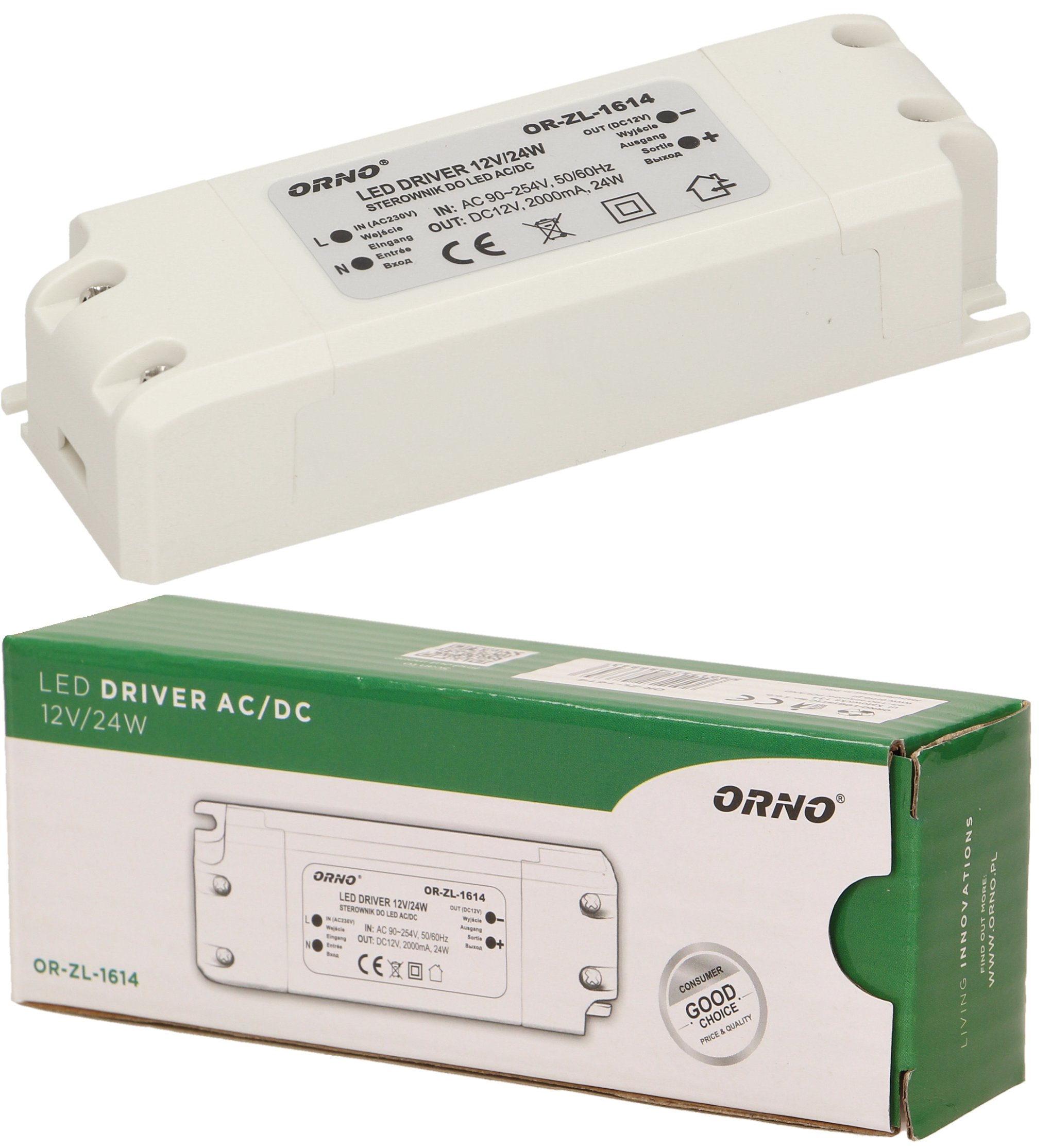 

Zasilacz Led Ac/dc Led 24W, Orno OR-ZL-1614