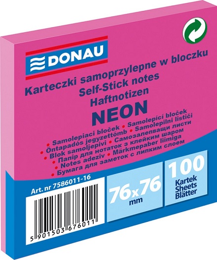 

Karteczki Samoprzylepne Notes 76X76 Neon Różowe