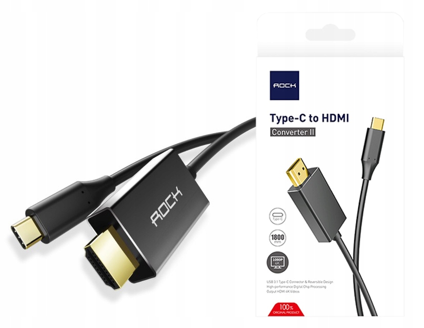 

Kabel Rock Mhl Konwerter Usb-c do Hdmi 4K 1.8M