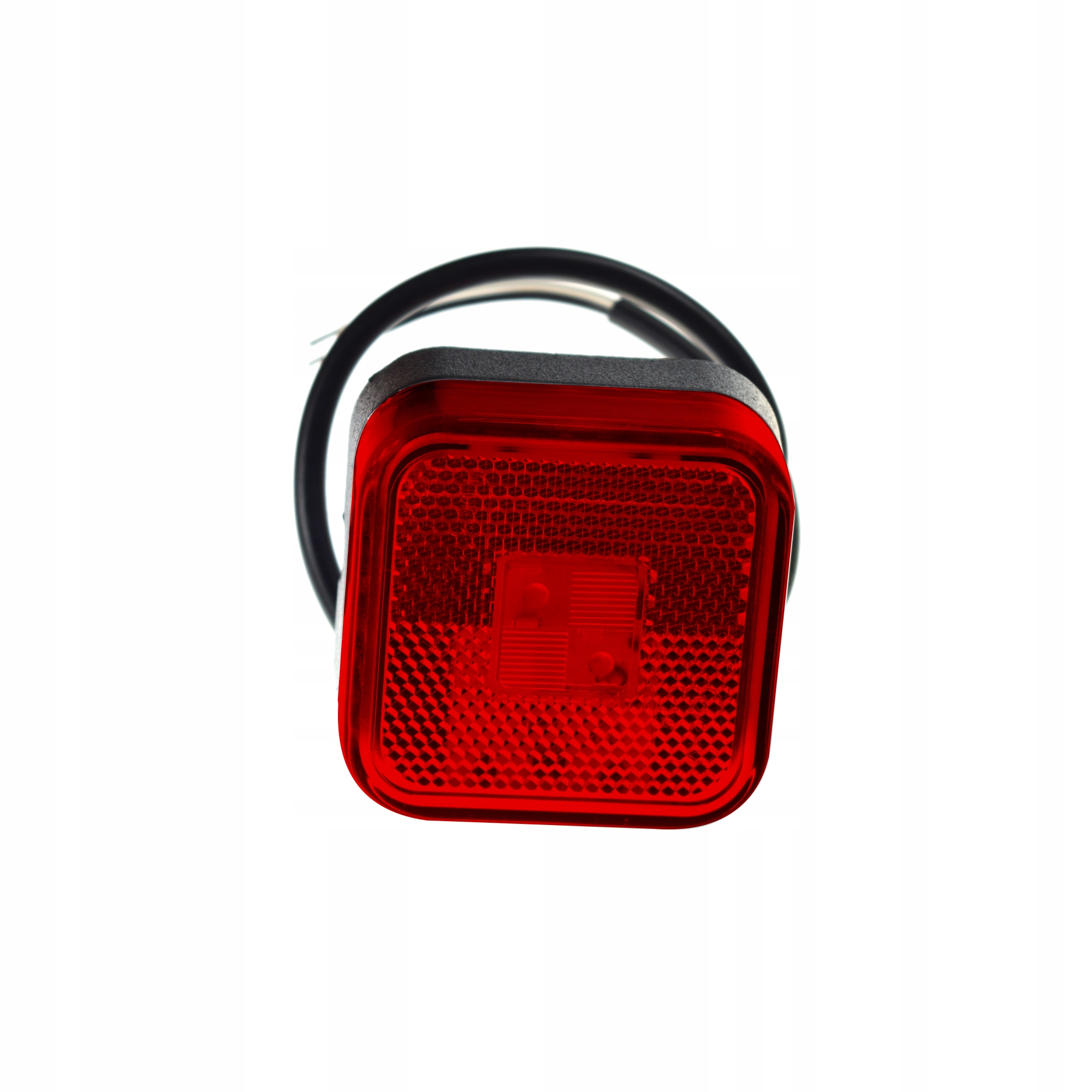 LAMPA LED KWADRATOWA CZERWONY Z ODBLASKIEM