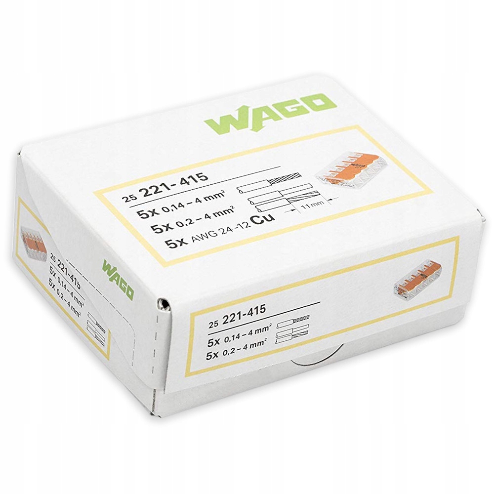 

Szybkozłączka Wago Uniwersalna 5x0,2-4mm² 25szt