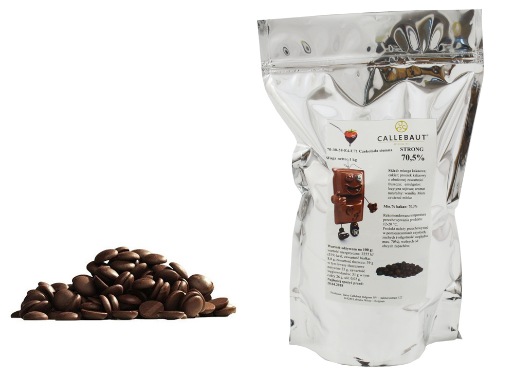 Czekolada Callebaut Gorzka 1 kg Strong 70% kakao