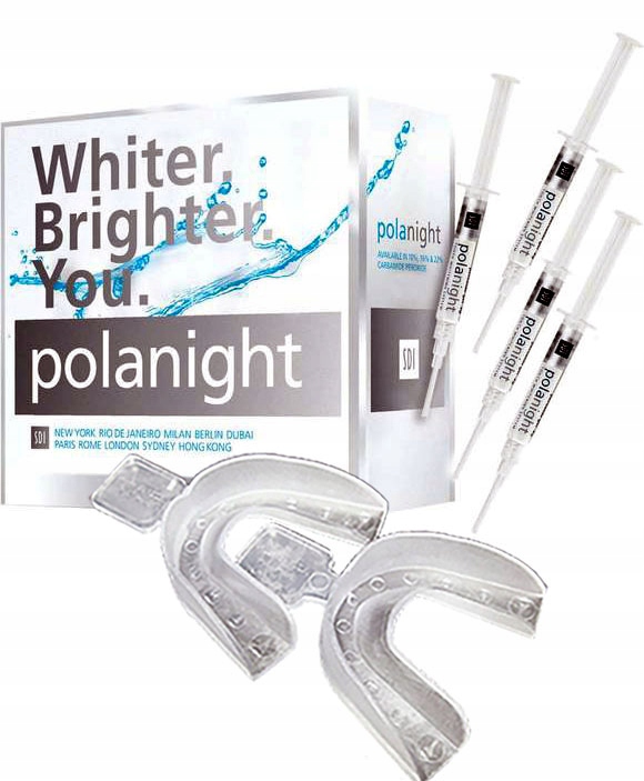 4* Żel Wybielanie Zębów Polanight _16%_ +2NAKŁADKI