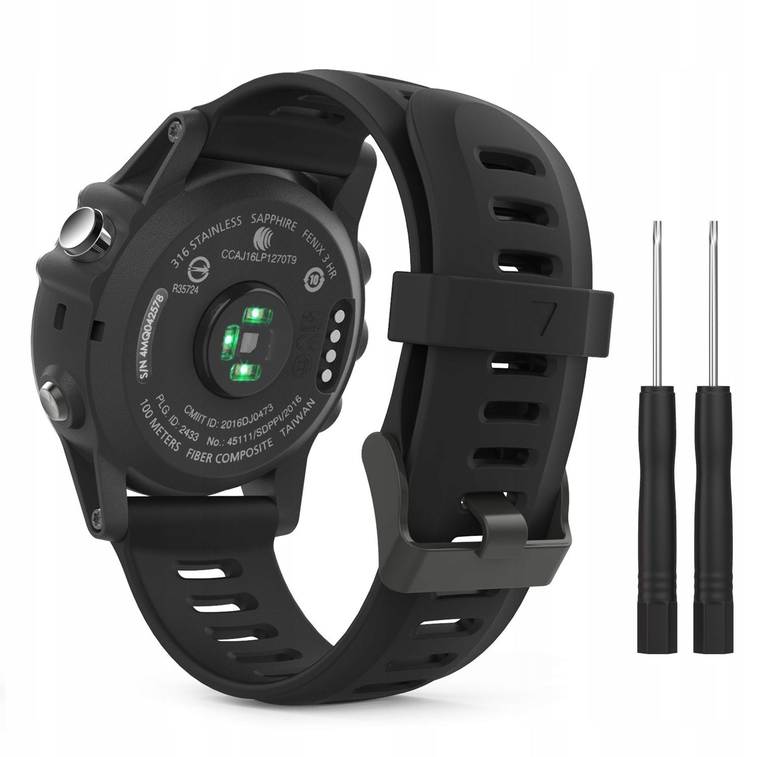 Czarny Pasek Garmin Fenix 3 (szerokość 26mm)