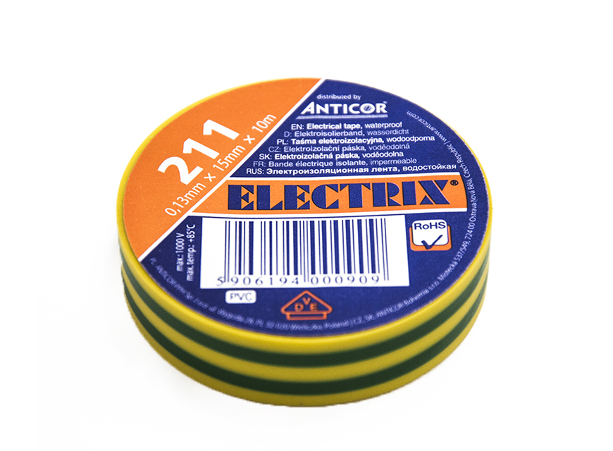 

Taśma Izolacyjna Izolacja Pcw 15mm 10m Zółto- Ziel