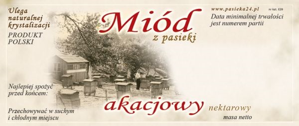 

Etykiety Miód Akacjowy etykieta retro 100szt