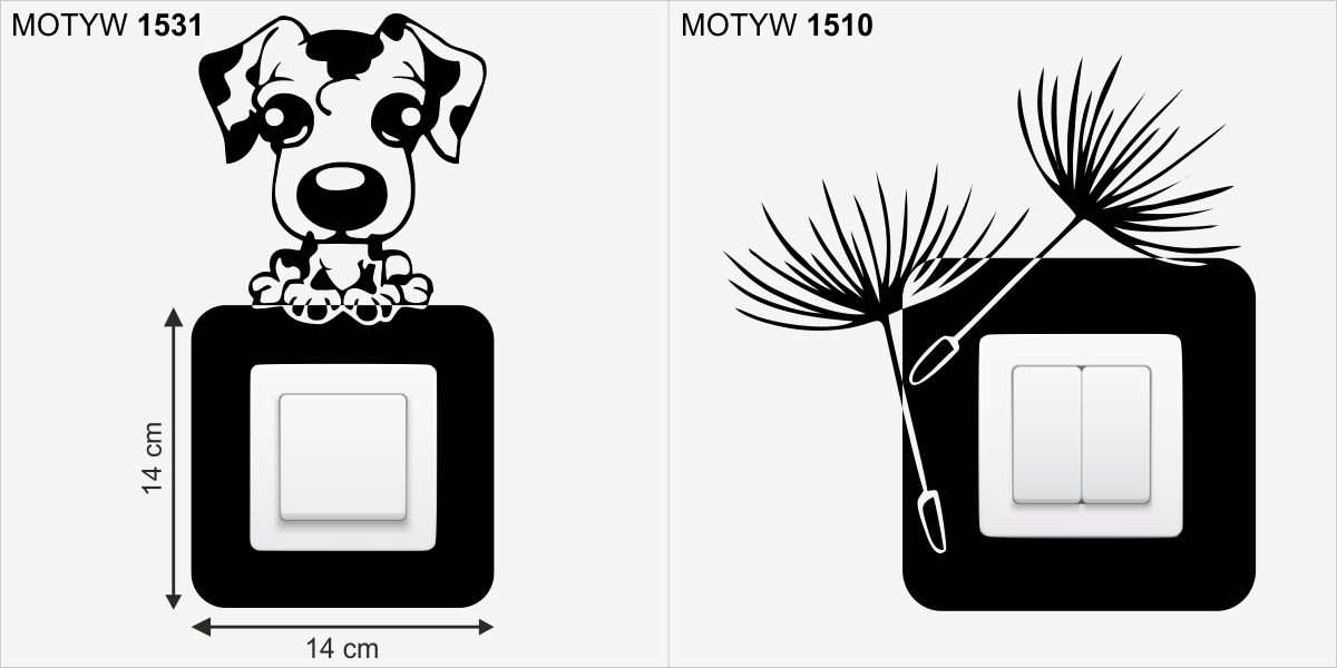 naklejki welurowe pod kontakt włącznik na ścianę Marka Naklejkomania