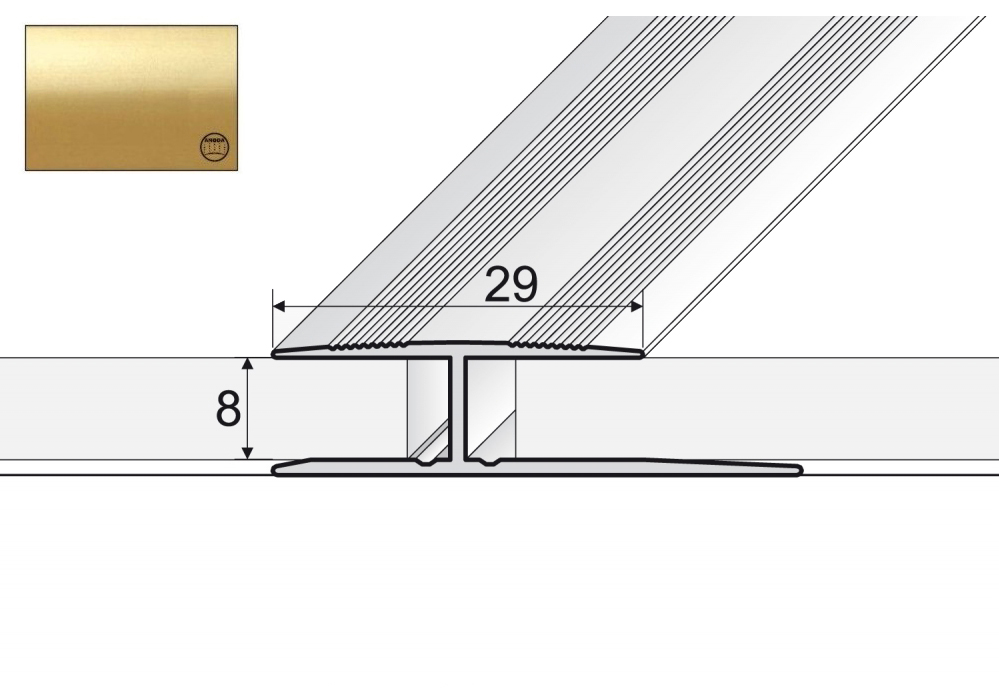 

Aluminiowa listwa progowa łącząca A61 180cm Złoto