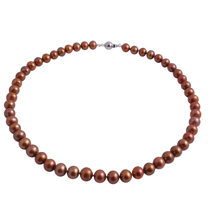 Neobvyklý Náhrdelník Z Hnědých Pravých Perel