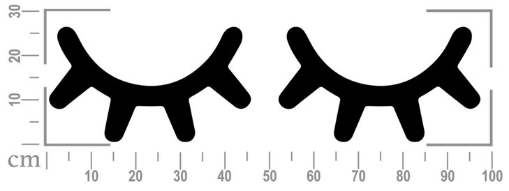 NAKLEJKI ŚCIENNE NAKLEJKA RZĘSY ŚPIĄCE OCZY Szerokość produktu 100 cm