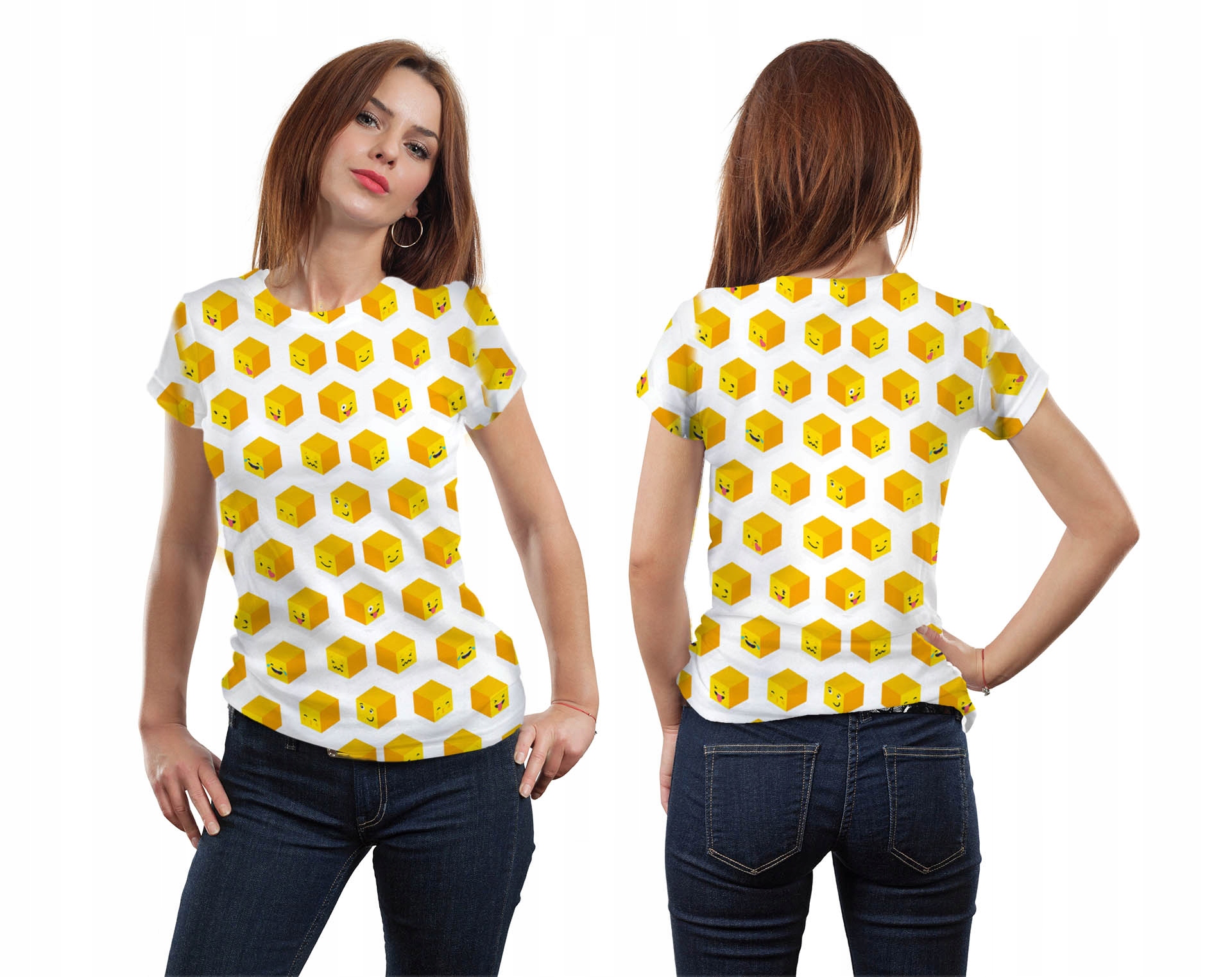 

Koszulka Fullprint T-shirt Kostki Emotki L Yoga