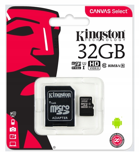 

Kingston Karta Pamięci micro Sd 32GB C10 Adapter