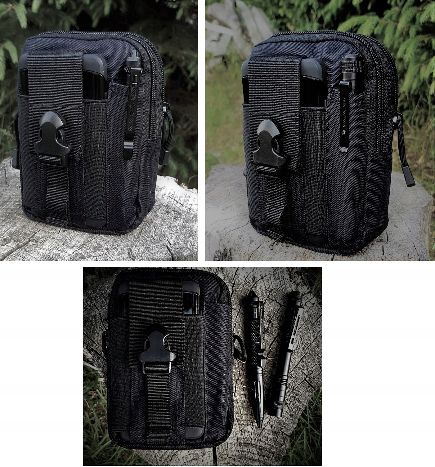 SASZETKA WOJSKOWA BIODRÓWKA NERKA CZARNA TAKTYCZNA Liczba kieszeni 6