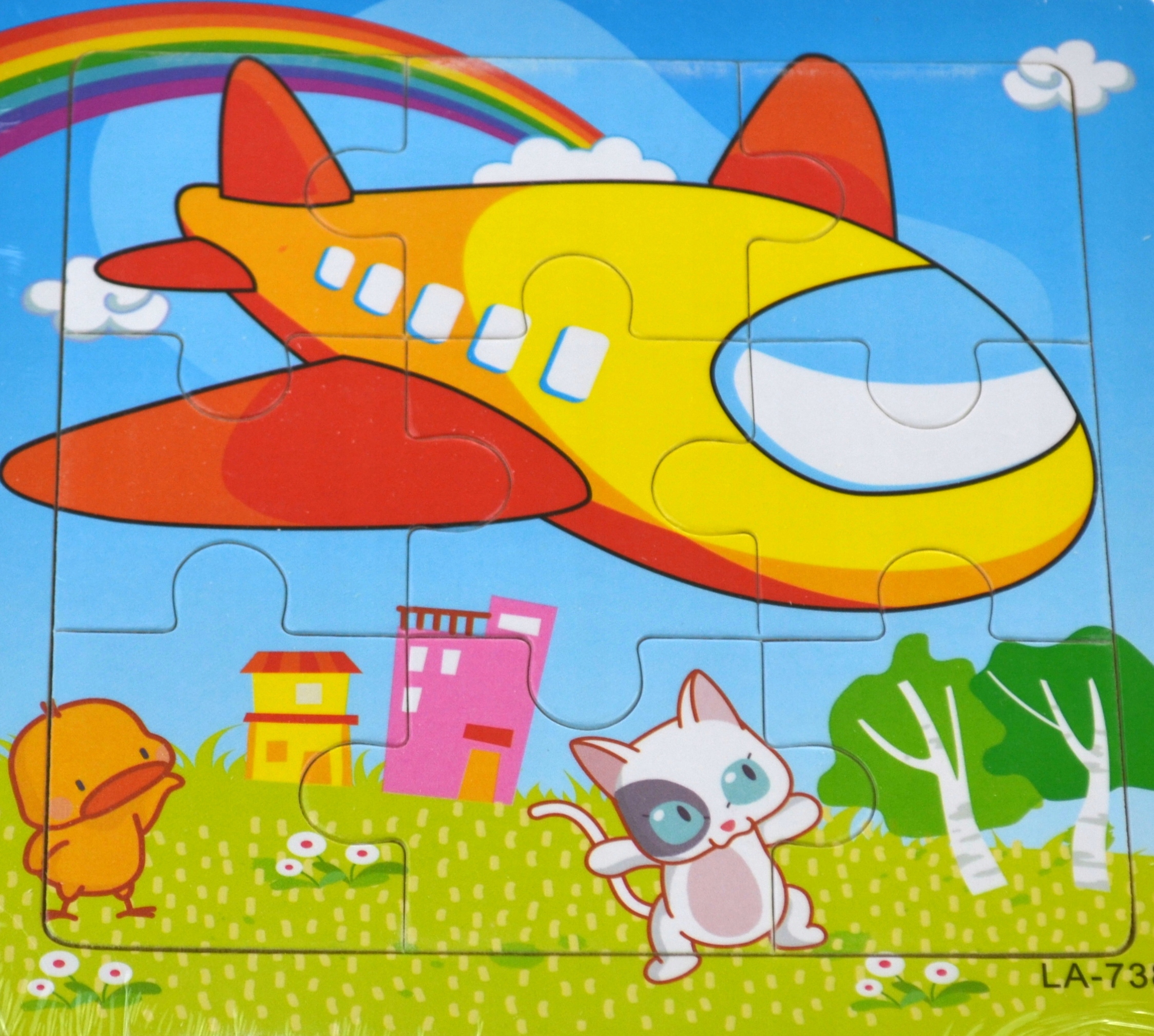 

Edukacyjne Puzzle Drewniane Układanka 9 el Samolot