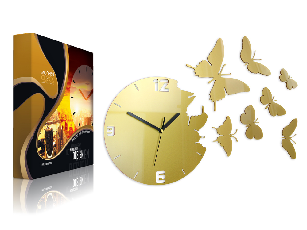 

Zegar ścienny Motyle Gold 7 Motyli