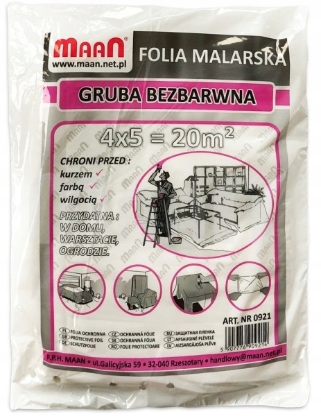 

Folia malarska Gruba Bezbarwna 4X5M