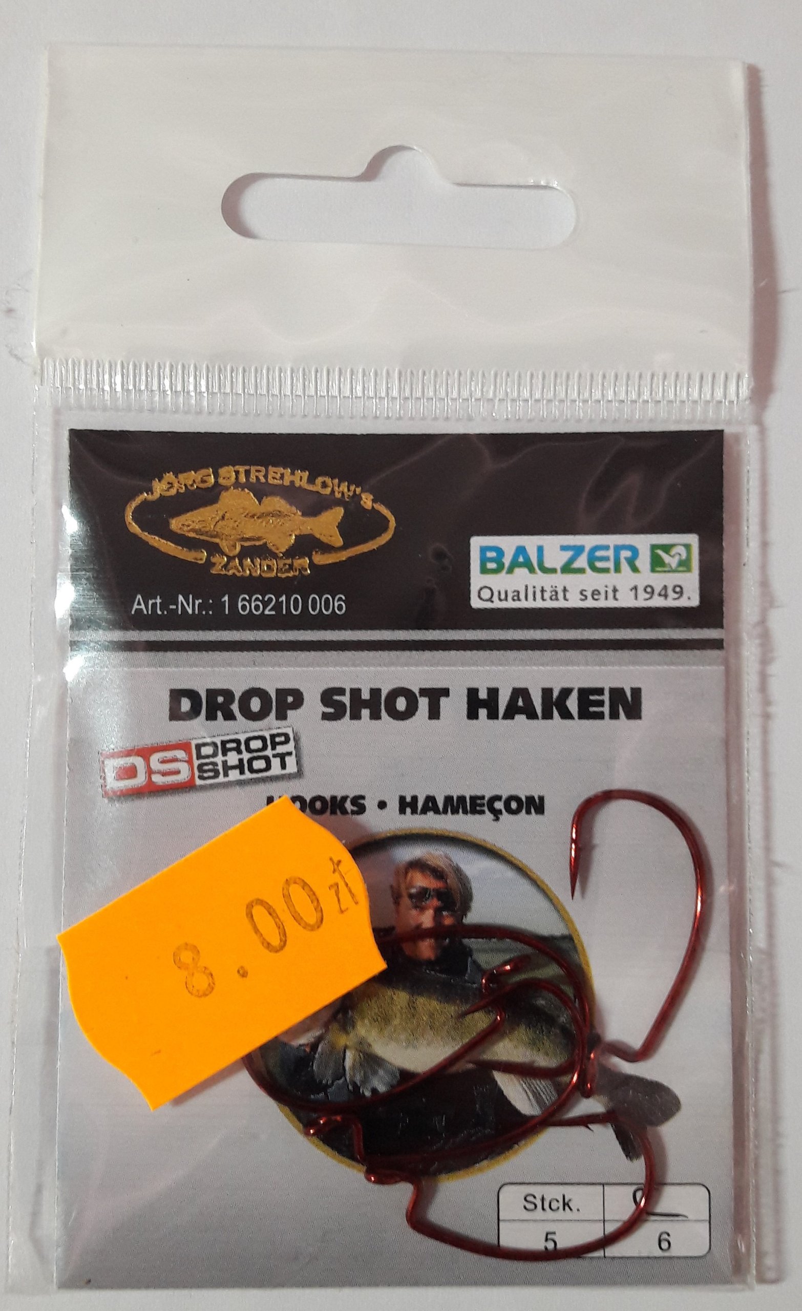 Haczyki Balzer Drop Shot nr 6 czerwony