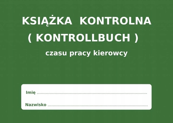 Kniha pracovného času vodiča KONTROLLBUCH PL - DE