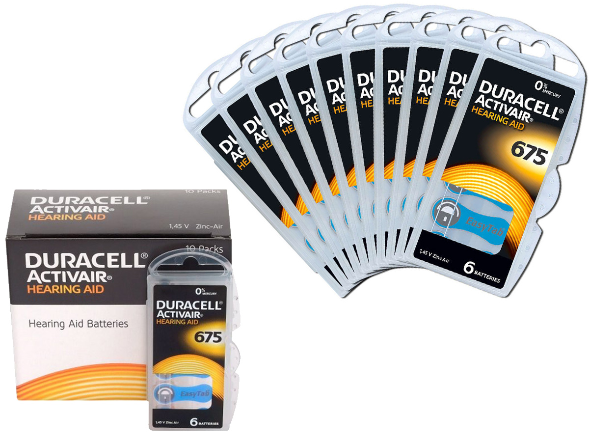 

60x Bateria Słuchowa Duracell 675 PR44 Activair900