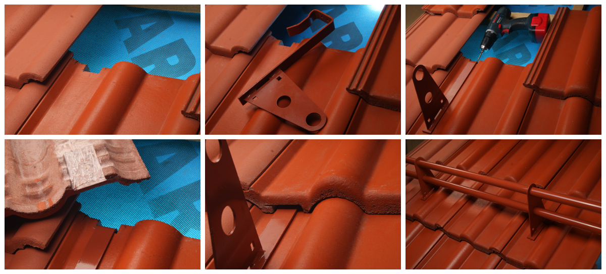 Ochrona antyśniegowa rurowa do dachówek lakier 2m Materiał stal ocynkowana