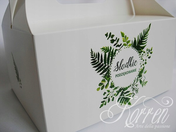 PUDEŁKA NA CIASTO CHRZEST / URODZINY paprocie Marka bez marki