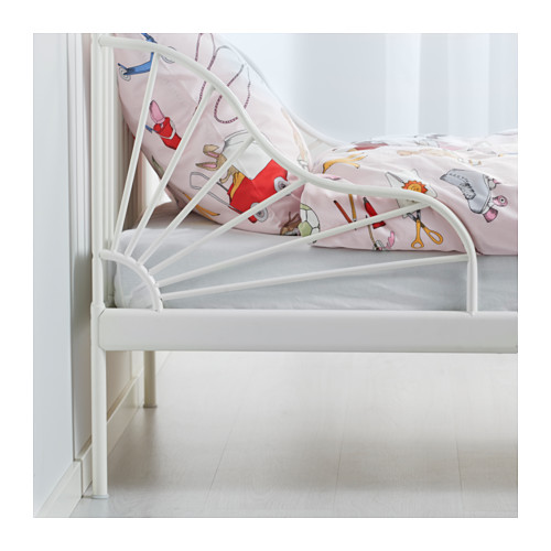 IKEA MINNEN łóżko rosnące rama + dno, BIAŁY Szerokość 85 cm