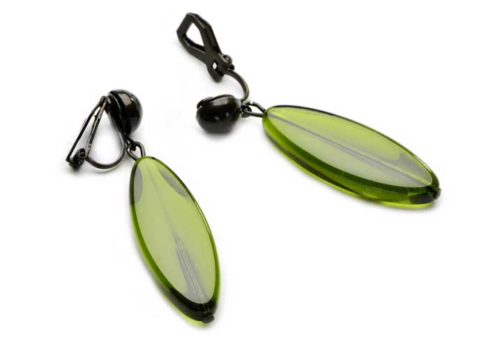 

Klipsy Długie Zielone Khaki Jablonex Modne Wesele