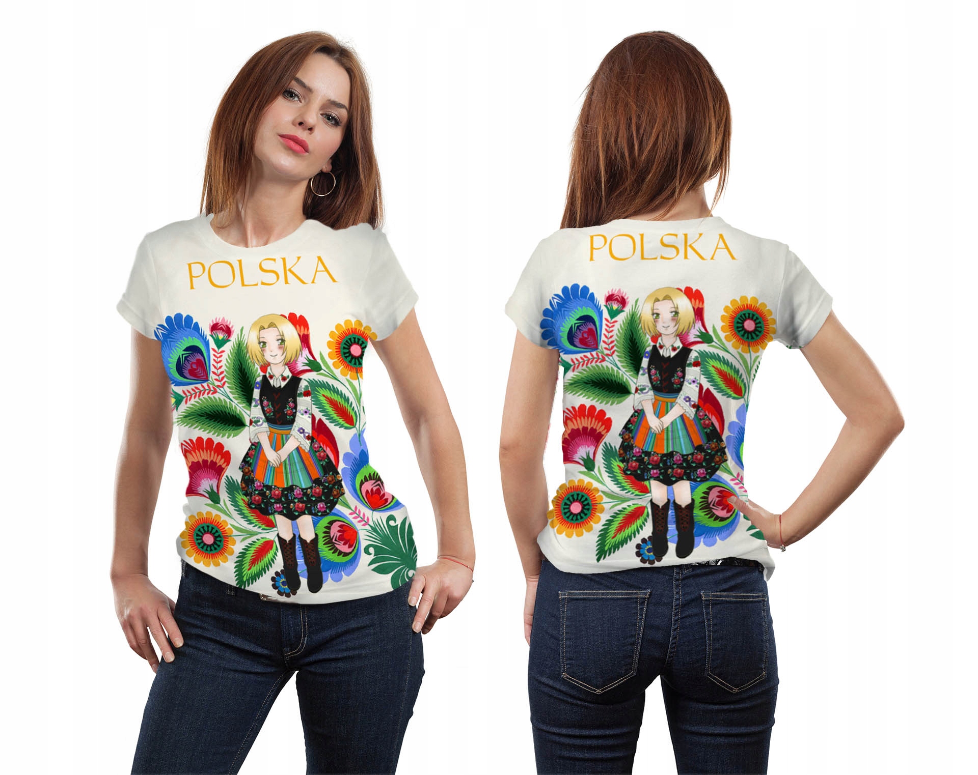 

Koszulka Full Print T-shirt Kwiaty Łowickie L Pl