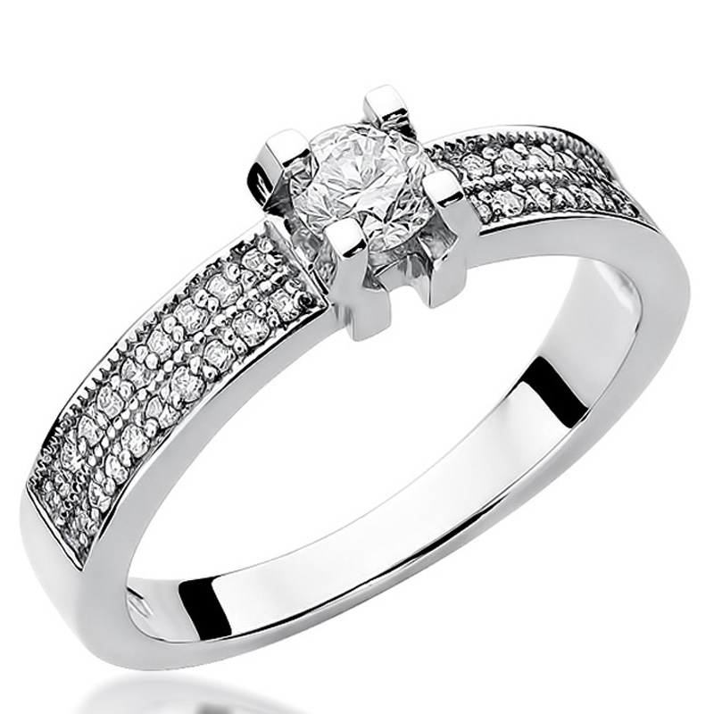 

Pierścionek Z Białego Złota Z Brylantami 0,48ct