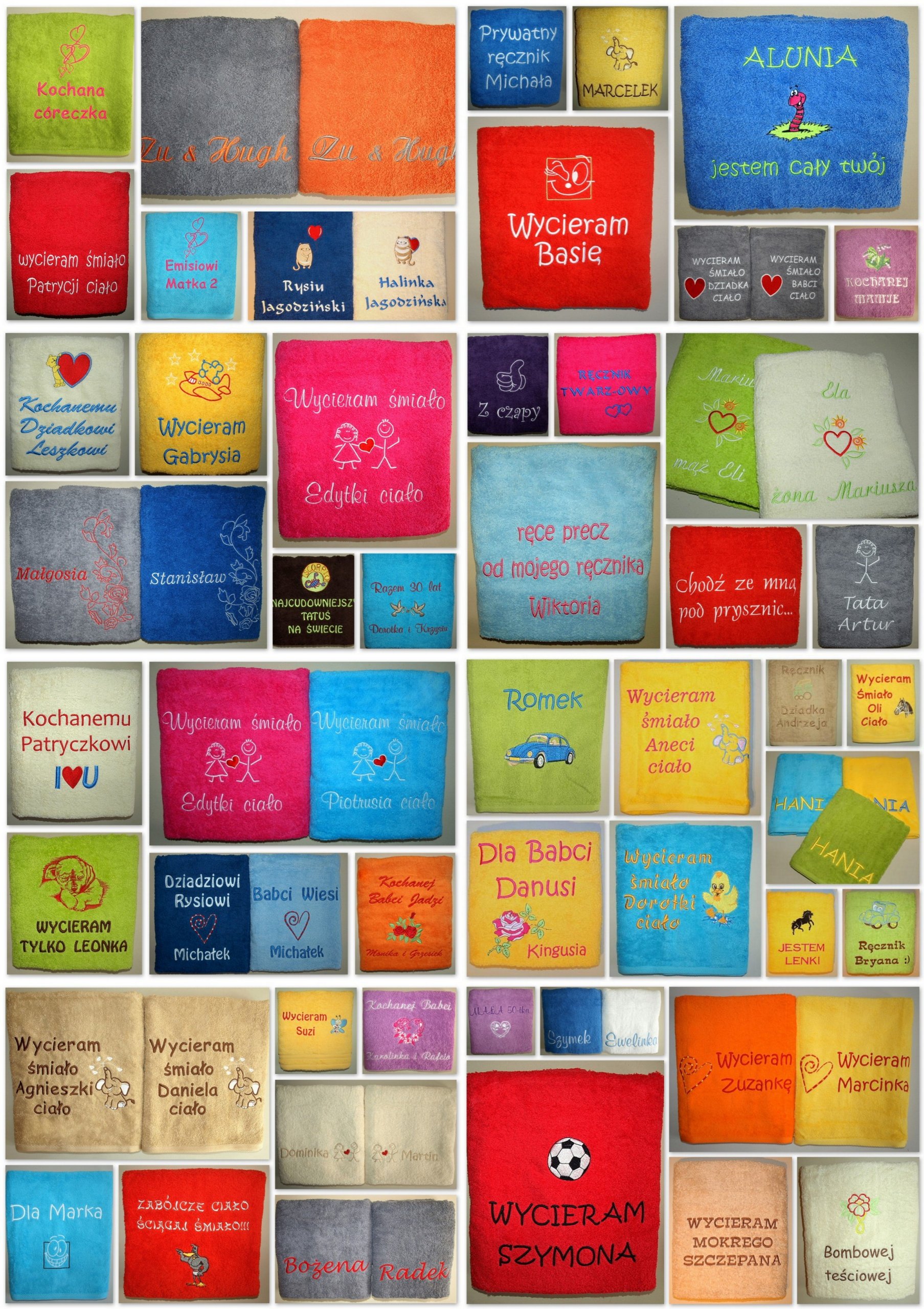 Gruby RĘCZNIK 70x140 z Twoim HAFTEM super prezent Średnica/szerokość 70 cm