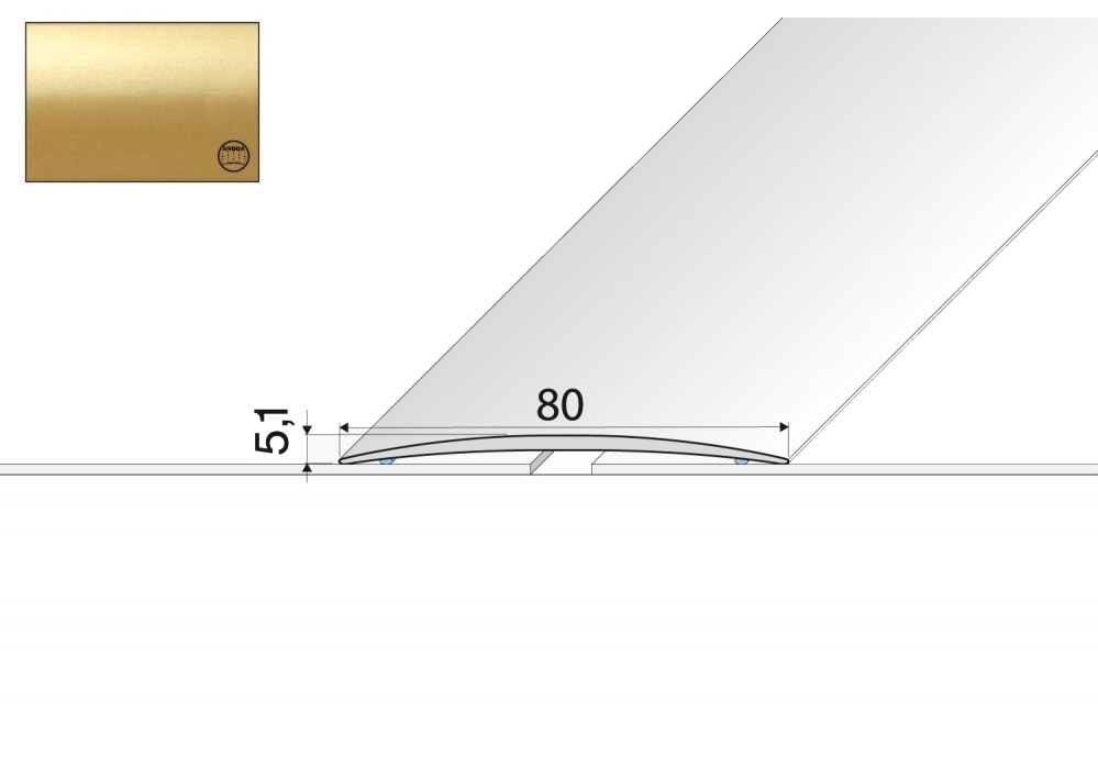 

Listwa łączeniowa A71 aluminiowa 100x8cm Złoto