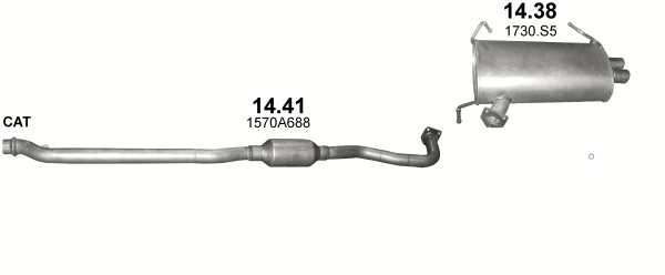 Tłumik środkowy Citroen C - Croser 2 , 2 Hdi Производитель запчасти Polmostrów foto 0