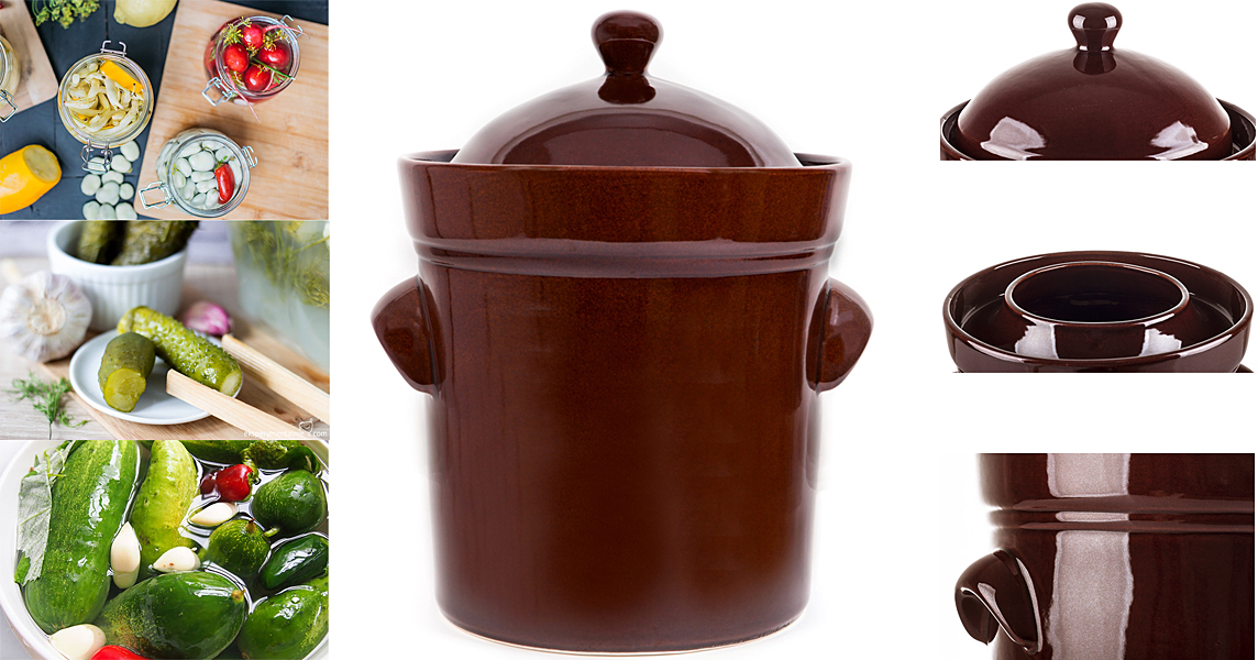 GARNEK na ogórki+POKRYWA kamionka peklowanie 15L Kod producenta GARNEK GLINIANY BECZKA BOLESŁAWIEC