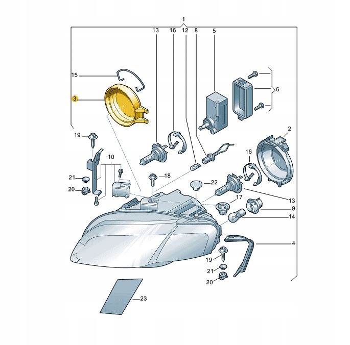 ZAŚLEPKA REFLEKTORA LAMPY PRZÓD AUDI A4 B7 DROGOWE ORYGINAŁ OD ASO Producent części Audi OE