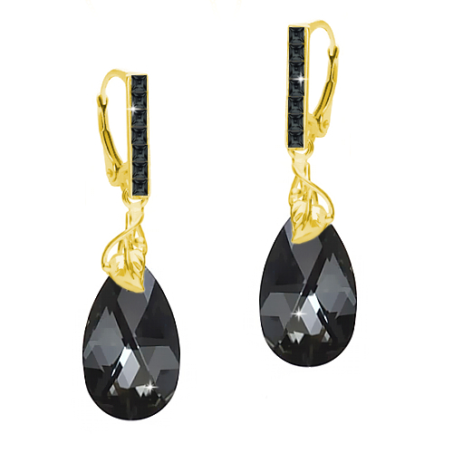

Złote kolczyki Glam Silver Night i Swarovski