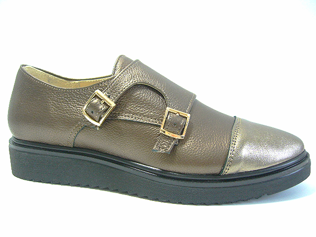 Dámské kožené polobotky se zapínáním na silné podrážce J.Wolski 38